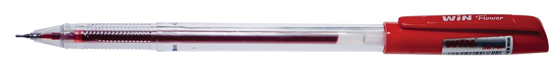 Ручка гелева WIN (FLOWER), чорнила червоні